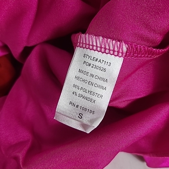 NEW JULIA by Love J Satin Red Pink Tie Front Crop Top Blouse Sz S - Picture 10 of 10